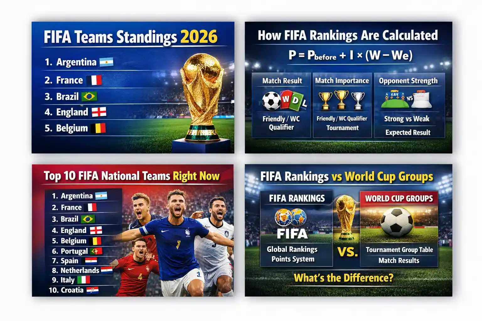 FIFA Teams Standings : Latest Rankings, Points System