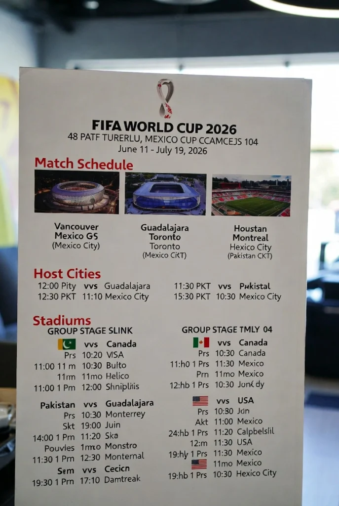 World Cup 2026 match schedule PKT