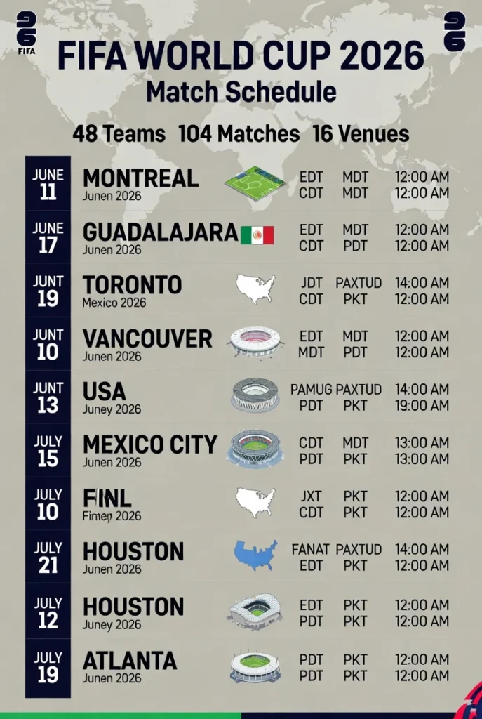 World Cup 2026 match schedule pakistan time